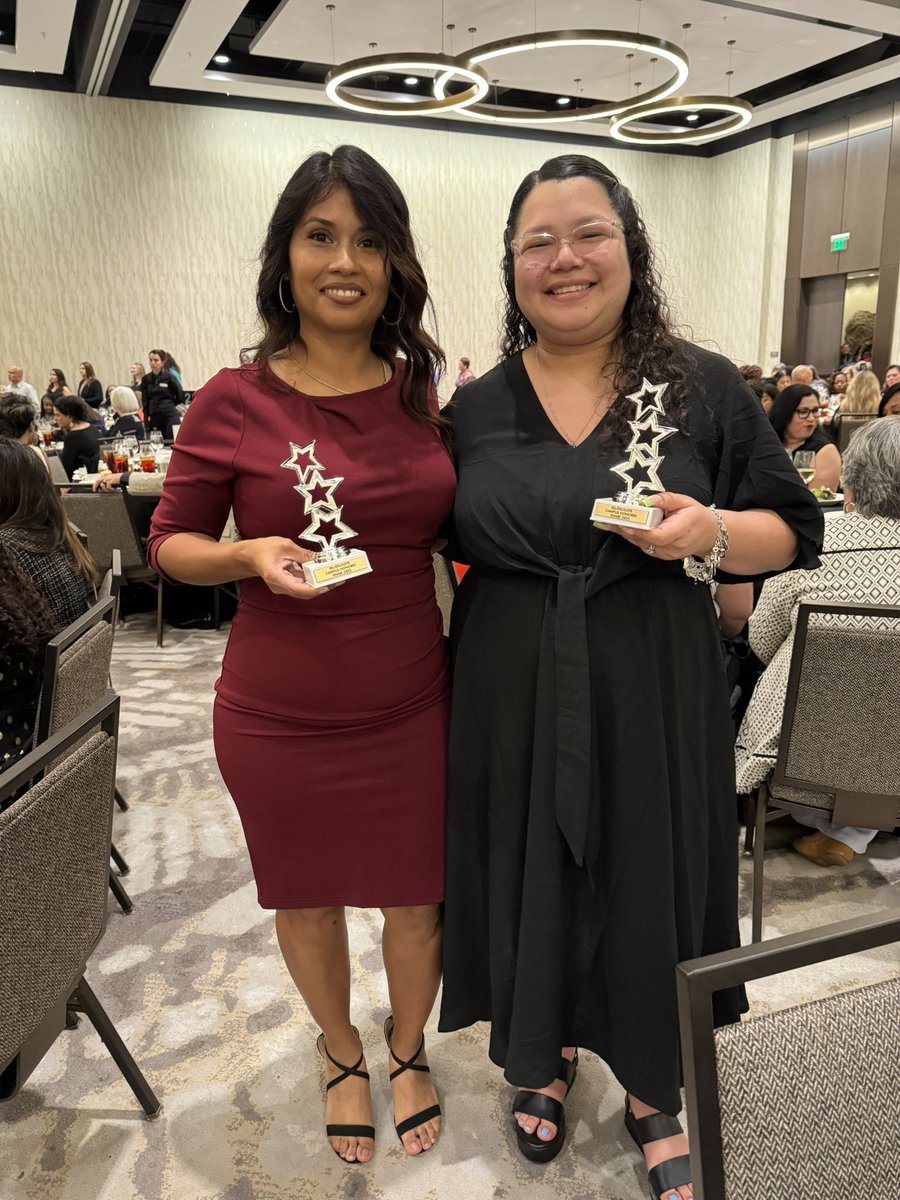 Hill Elementary Bilingual TOY Mrs. Trejo and ESL TOY Mrs. Pena.  Congratulations ladies.  We appreciate you.  #TeacheroftheYear #ReadySetGrow #AldineImpact