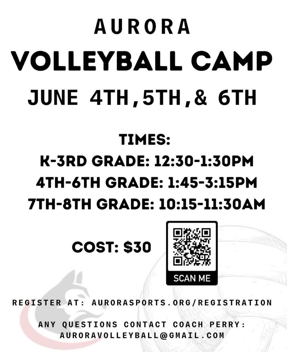 Camp registration is now open! Join us in June! Register at: aurorasports.org/registration