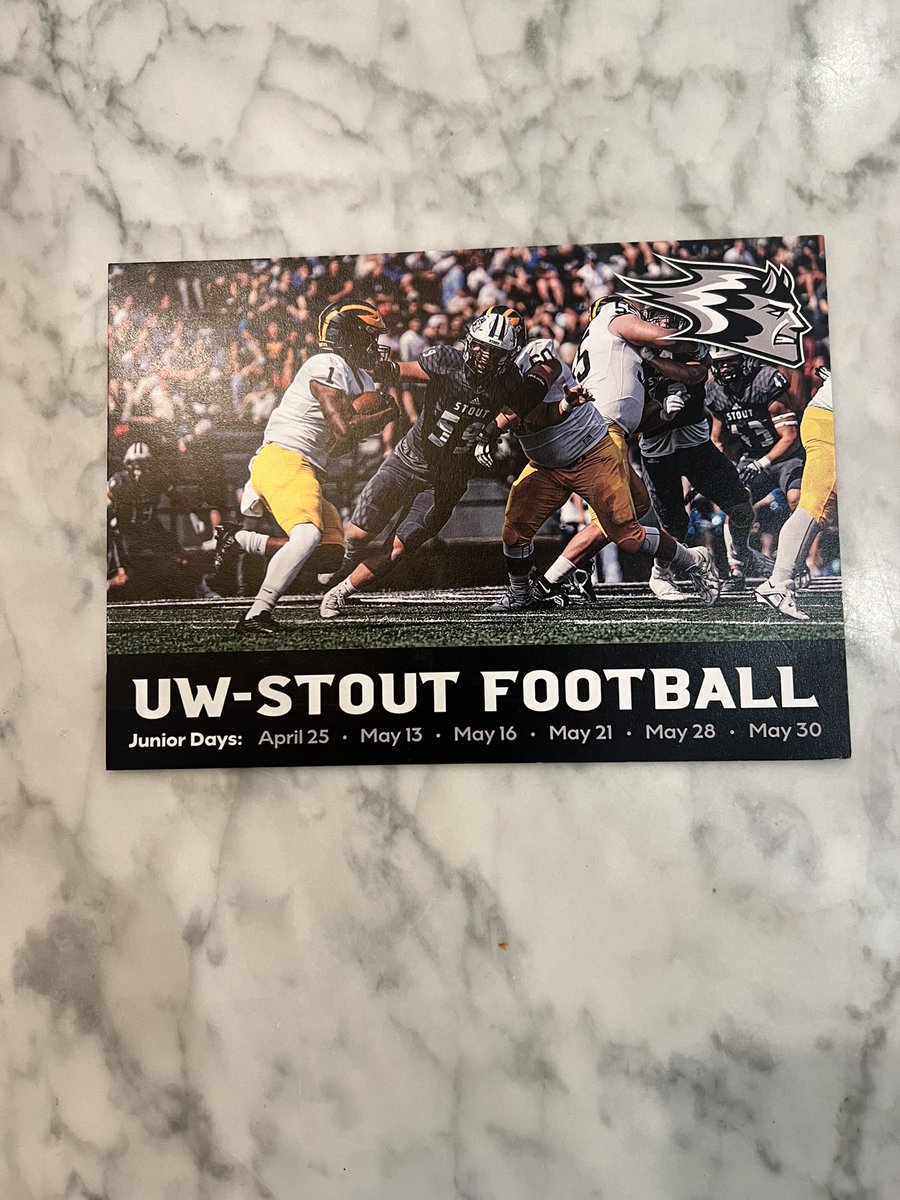 I appreciate <a href="/CoachJRSchiff/">Jake Schiff</a> for sending me a hand written letter! I can’t wait to come to Menomonie!

<a href="/UWStoutFootball/">UW-Stout Football</a> <a href="/PrepRedzoneWI/">Prep Redzone Wisconsin</a>