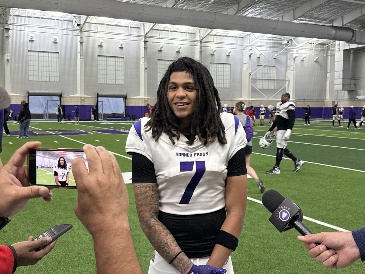 Mark Cohen (@tcucohen) on Twitter photo TCU wide receiver <a href="/OfficialJdwyer/">jordan dwyer</a>, who had 78 catches, 1,192 yards and 12 TDs last season, visiting with media after Friday night’s 7th practice of the spring! TCU wide receiver <a href="/OfficialJdwyer/">jordan dwyer</a>, who had 78 catches, 1,192 yards and 12 TDs last season, visiting with media after Friday night’s 7th practice of the spring!
