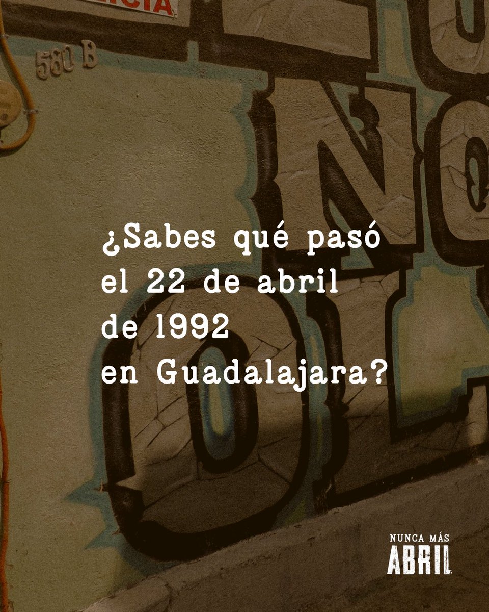 RikardoCar's tweet photo. ¿Sabes qué pasó el 22 de abril de 1992 en Guadalajara? #nma #nuncamasabril #kultuva https://t.co/t0adUD85l8
