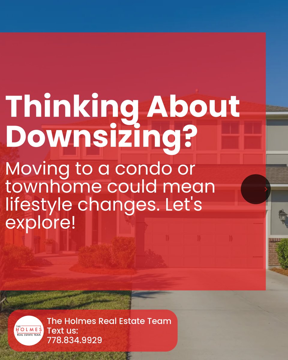 gregholmes's tweet photo. Downsizing to a condo or townhome? 🏢 Think about lifestyle changes. Fewer stairs &amp; less maintenance means more time for hobbies, but don't forget to gauge community vibes &amp; amenities! What's YOUR must-have feature for stress-free living? 🛋️ Share below! #DownsizeSmart https://t.co/DlQZKXwQyp
