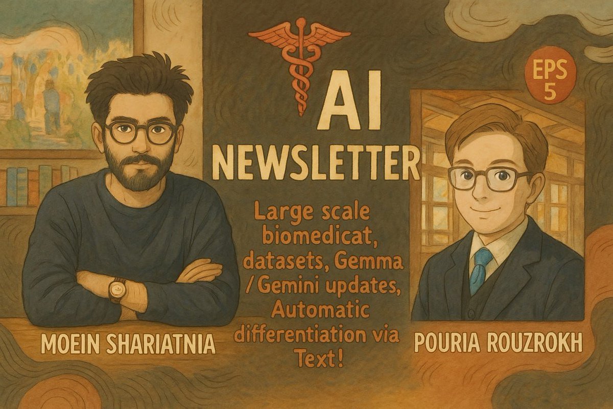 readingroomai's tweet image. 🎙️ Episode 5 of our videocast is out: youtu.be/KWfh3y_Sm-4
In this episode, we discussed a new medical dataset, new model updates, the Manus tool & more!
...and it's true—ChatGPT made @PRouzrokh a bit younger & @MoeinShariatnia a bit older, but we just had to try it out! 😄