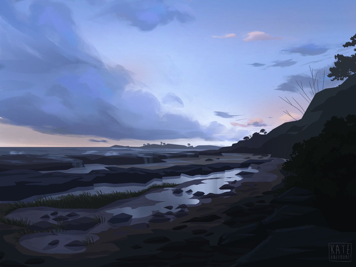 Day 4/30 painting for #PleinAirpril
Based on a photo I took in Angourie on a road trip of the east coast of Australia in 2022 🌊
<a href="/warriorpainters/">Warrior Painters 💚</a> 

#pleinairpril2025 #warriorpainters #backgroundpaint #BGPaint #colorandlight #visdev #painting #beach