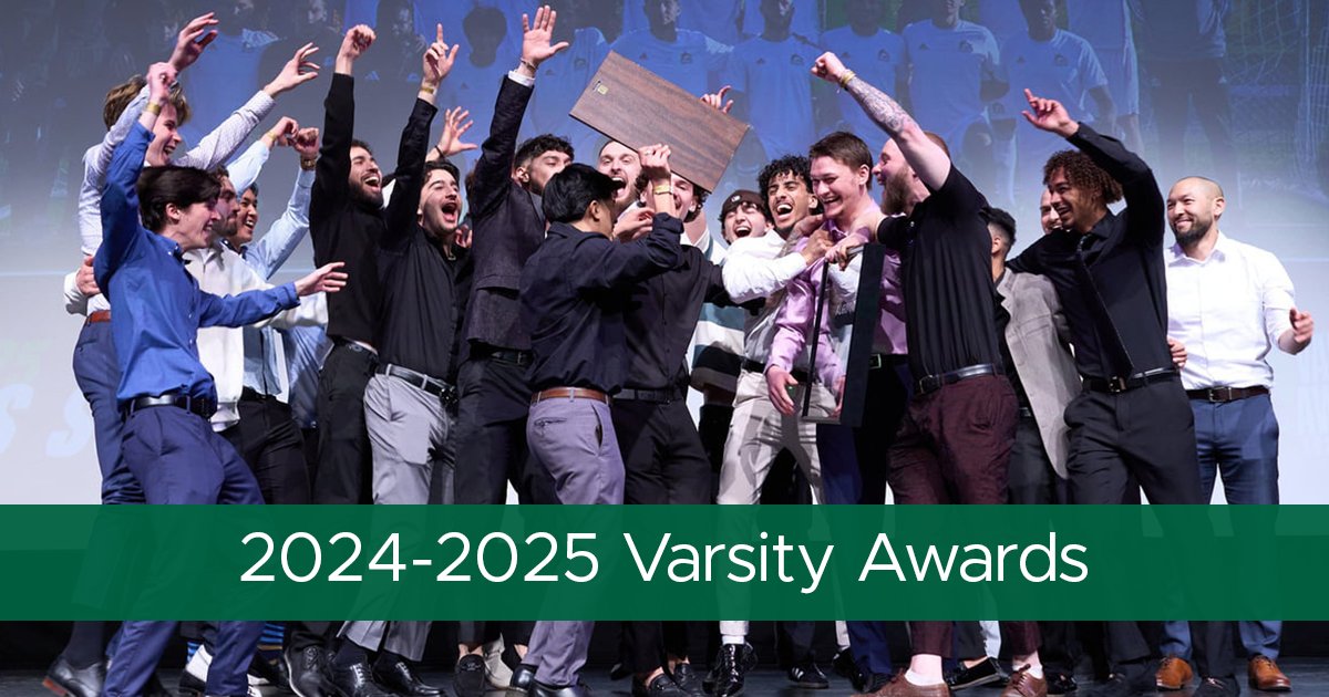 2024-2025 Varsity Awards winners announced! Dasia MacDonald = Female Athlete of the Year, Simon Desta = Male Athlete of the Year, 2024-2025 Men’s Soccer = Team of the Year. Find out more: bit.ly/4i0hKq4