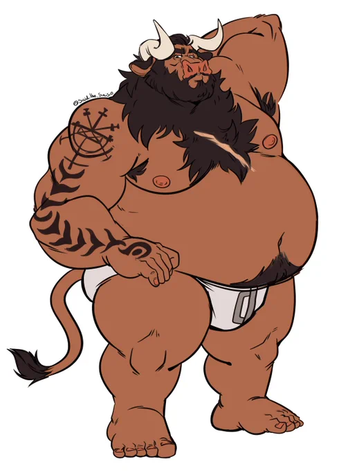 character design comm for  Thanks you so much for the support ! Minotaurs are just peak! 