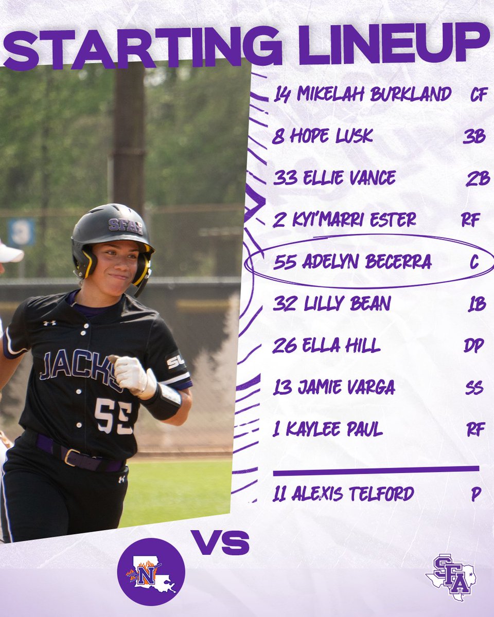 sfa_softball's tweet image. The 'Jacks Starting Lineup!

#AxeEm