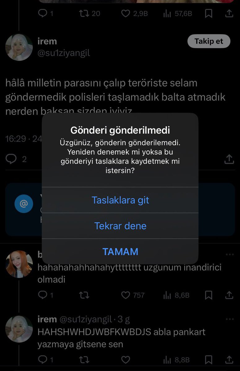 ?? bazı twitlere yanıtım engelleniyor onca muhalifin twitlerini timeda görmeme rağmen ttler cok sacma noluyo Trump Tayyip’le kanka diye mi bunlar
