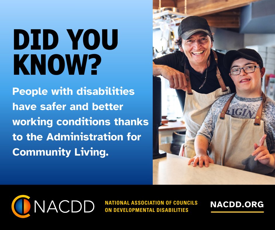 MdDDCouncil's tweet photo. Better, safer working conditions for people with disabilities? That’s the Administration for Community Living (ACL) in action. #ThanksToACL

Call your elected officials today to tell them why ACL is important to you!

https://t.co/Alb0a29pJw https://t.co/LkiTRGE6Xd