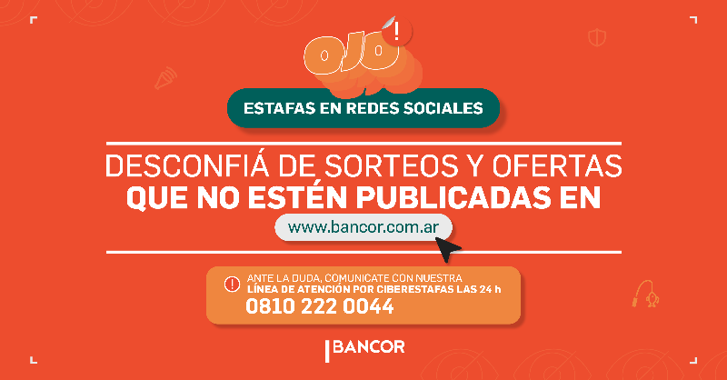 BancodeCordoba's tweet photo. 🚨OJO 

. No ingreses tu usuario y contraseña de BANCÓN si entraste desde un link, publicidad o video. 
. Verificá siempre la información. Todas nuestras promos están en nuestro sitio web oficial