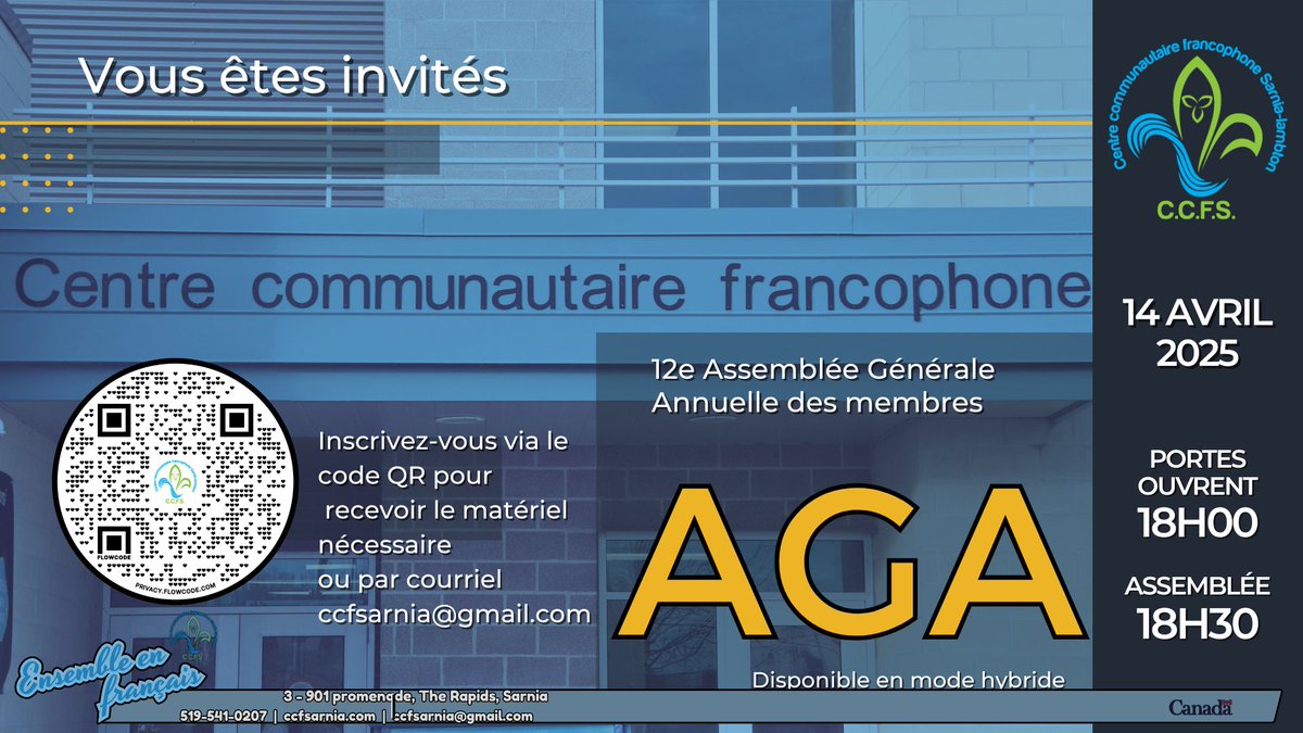 CCFSarnia's tweet photo. Correction: Édition spéciale : Invitation à notre Assemblée Générale Annuelle 2025 (A.G.A) - https://t.co/H2cTnFuuOh https://t.co/czoyHIQ1mG
