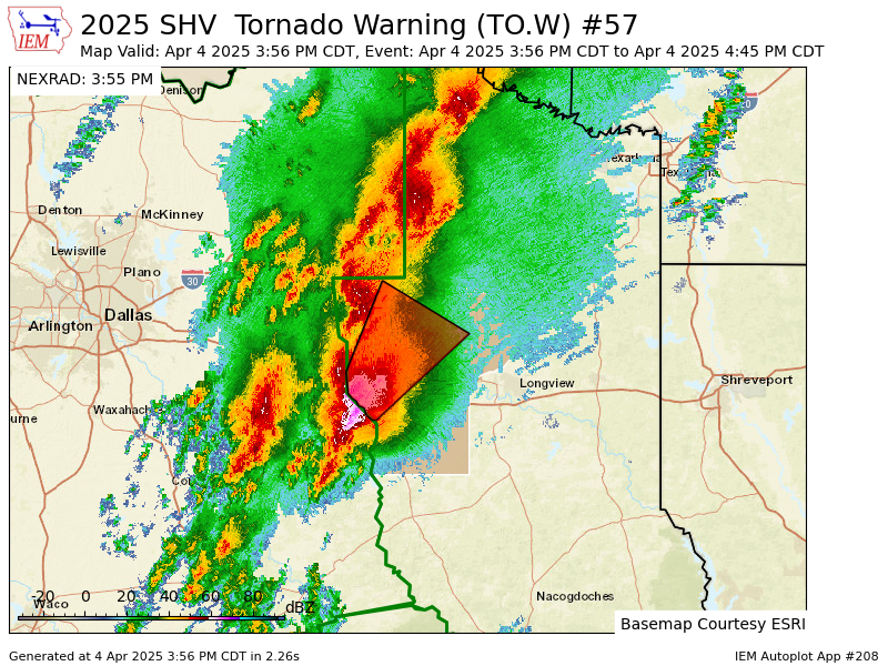 TxStormChasers's tweet photo. SHV issues Tornado Warning [tornado: RADAR INDICATED, hail: 1.00 IN] for Smith, Upshur, Wood [TX] till 4:45 PM CDT https://t.co/5JarMSElJP https://t.co/yorGlxK2fs