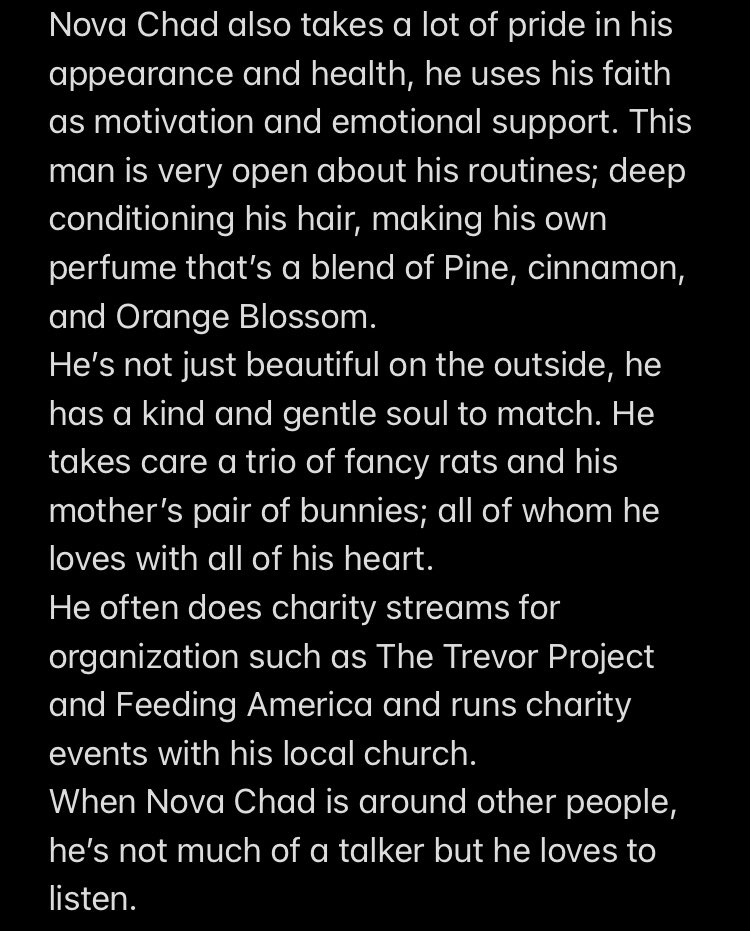 AmethystRose03's tweet photo. I spent a good 15 minutes writing a lengthy character dynamic for what is ostensibly Liquid NovaOnline.
 I hope you like him 🙏

@SmokeyMcC @kiwi_tapes @NovineLeaks https://t.co/fpa0s0aF9y
