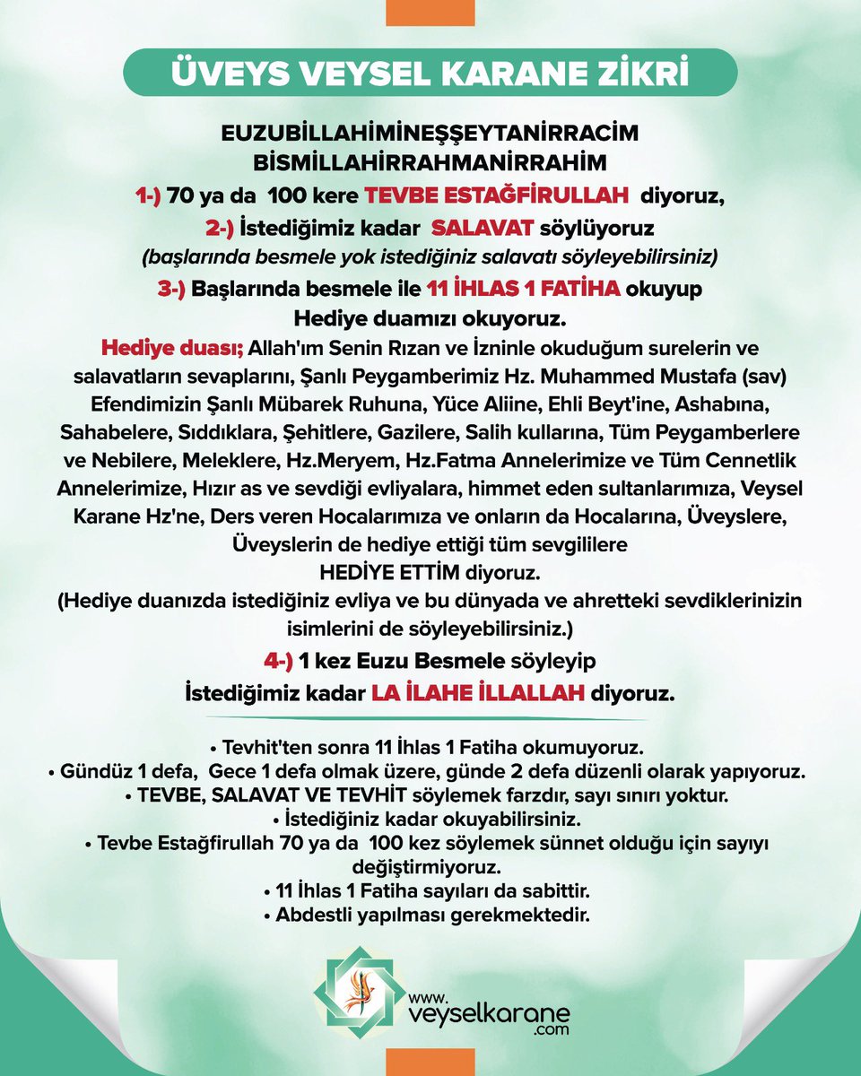 Allah’ın ve Resul’ünün selam ve bereketi üzerinize olsun