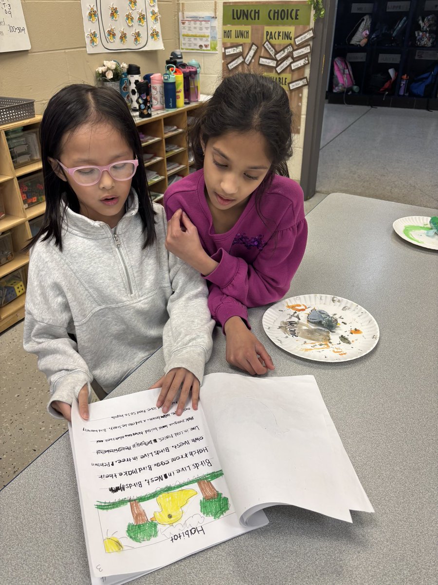 We loved sharing our All About Birds writing and sculptures with our cub buddies today! These 1st graders are bird experts. <a href="/Creeksidetweet/">Creekside ECS</a> #WEareLakota