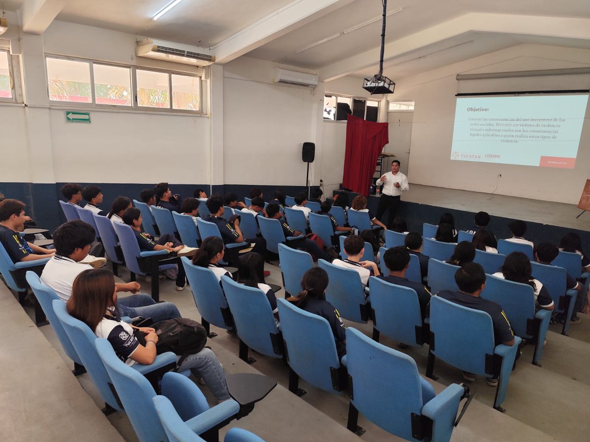 Coespoyuc's tweet photo. El Consejo Estatal de Población (COESPO), a través del Programa Integral Protégete, impartió la plática: “Correcto Uso de las Redes Sociales” a 40 alumnos del COBAY Umán 

#COESPO #RenacimientoMaya https://t.co/crfGVeFjcb