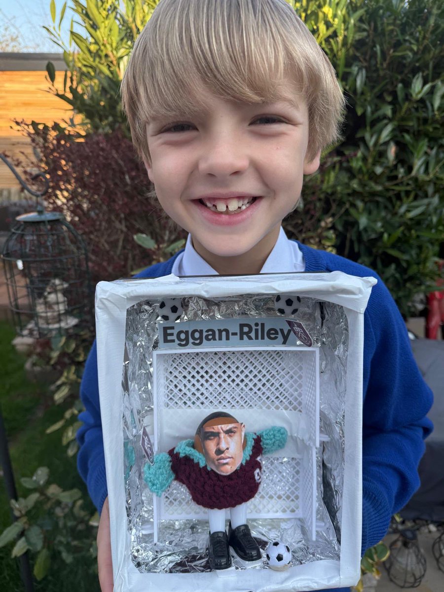 Luca was egg decorating today at school, Eggan-Riley was an inspired choice.