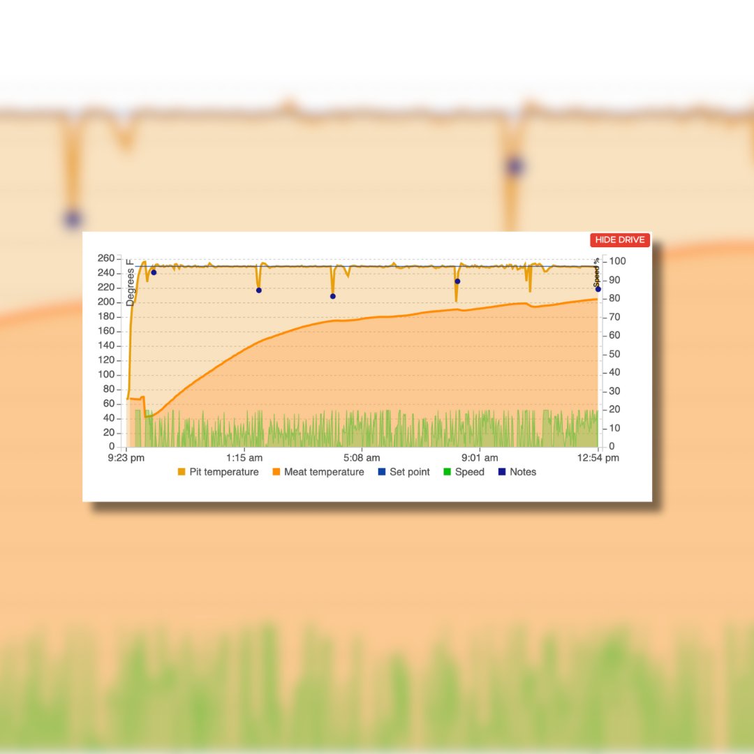 Happy Friday! Prove your expertise. Based off of this temperature graph, guess what is on the grill/smoker. 

Hint: Juicy, smoky, and begging for a bun. 😀
