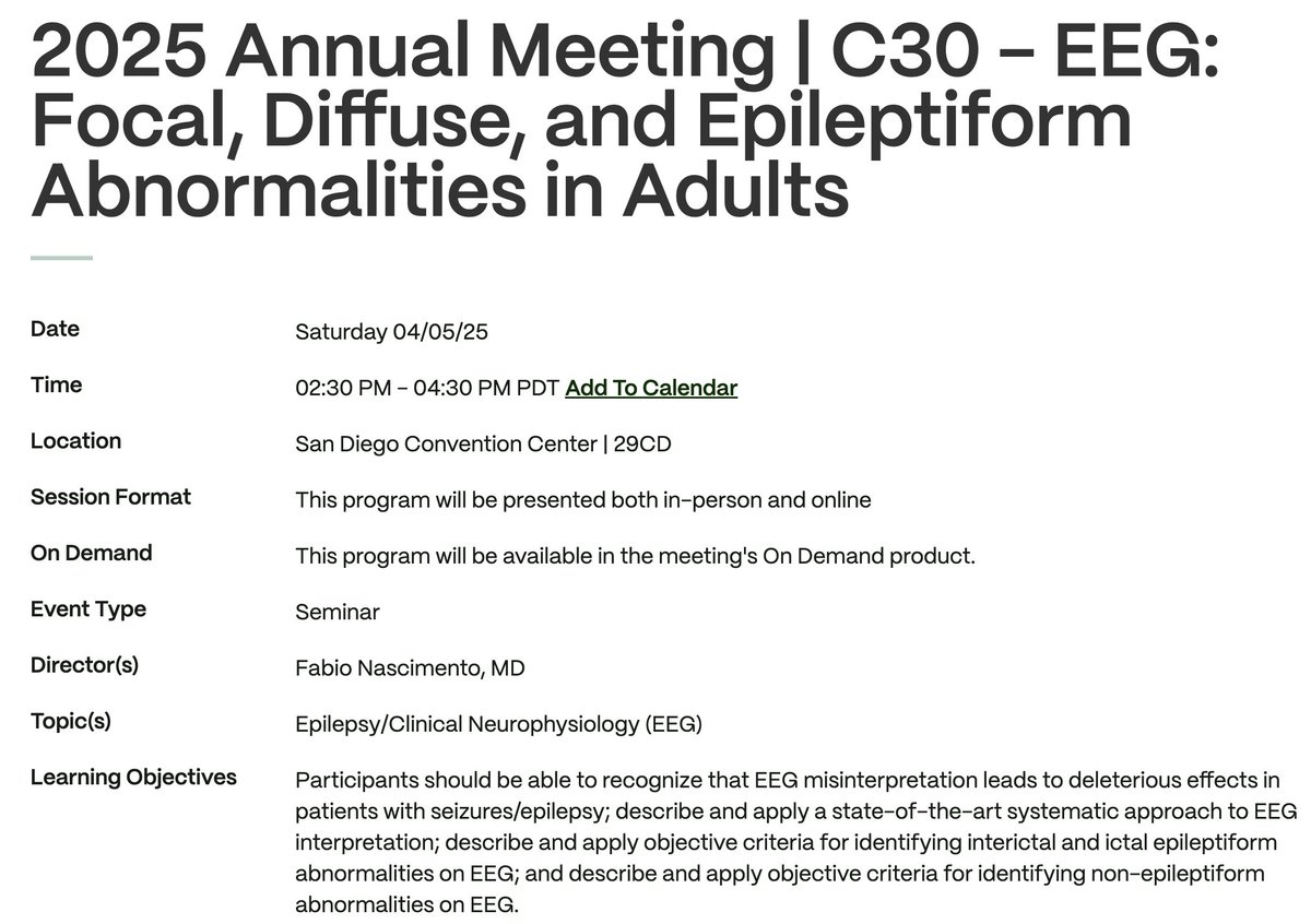 Fábio Nascimento (@fabnascimen) on Twitter photo Please join us tomorrow (Sat) at 230PM in San Diego, CA for the 2025 #AANAM #EEG course! We will have the honor to learn from the giants <a href="/SBeniczky/">Sandor Beniczky</a> & <a href="/DrHirschEEG/">L J Hirsch</a> ✨✨. See you soon! 🧠⚡️ <a href="/AANmember/">American Academy of Neurology</a> Please join us tomorrow (Sat) at 230PM in San Diego, CA for the 2025 #AANAM #EEG course! We will have the honor to learn from the giants <a href="/SBeniczky/">Sandor Beniczky</a> & <a href="/DrHirschEEG/">L J Hirsch</a> ✨✨. See you soon! 🧠⚡️ <a href="/AANmember/">American Academy of Neurology</a>