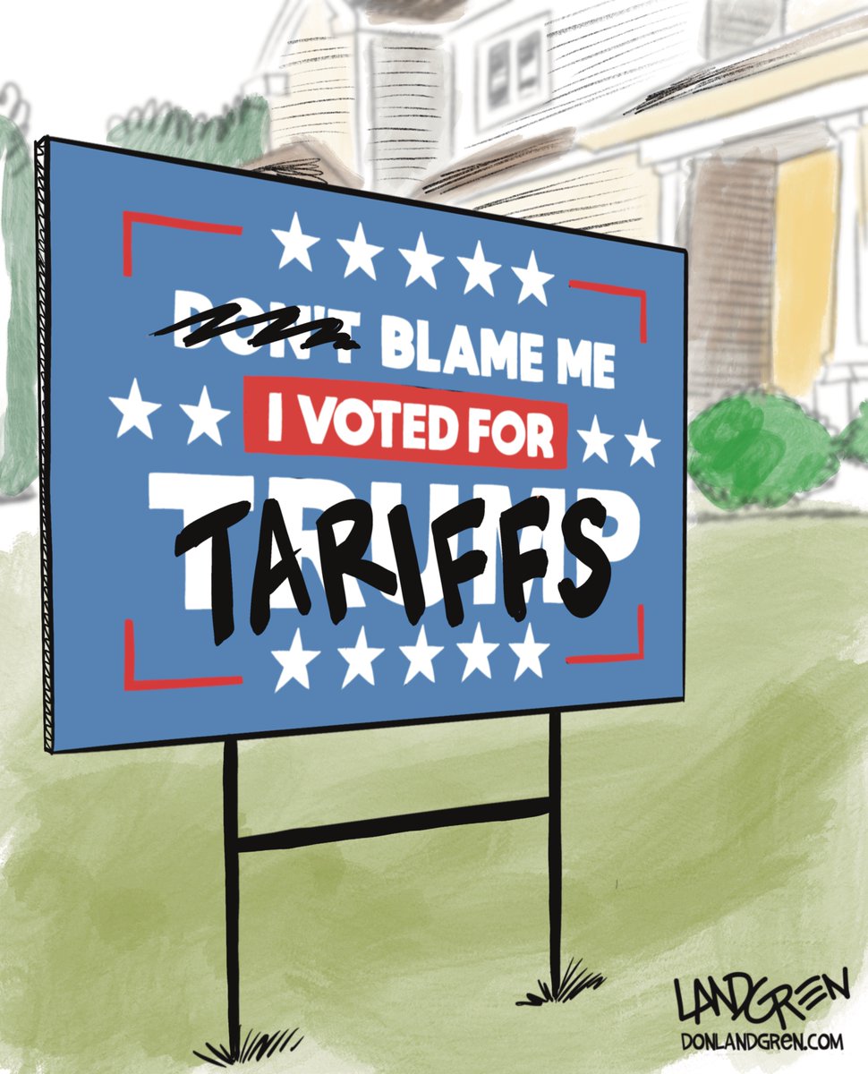 LandgrenToons's tweet photo. Trump's economy #tariffs #TariffWar #TrumpTariffs #Trump https://t.co/qDOZGhxlGc