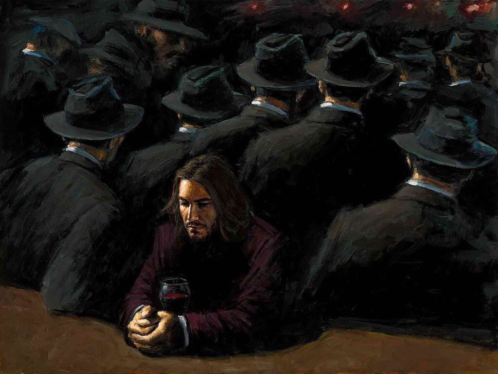 Jartst's tweet photo. "لقد أطفئنا الأنوار، من أراد أن يجدنا، فليحرق نفسه".
- محمود درويش | painting by fabian perez https://t.co/YDQqXxr59A