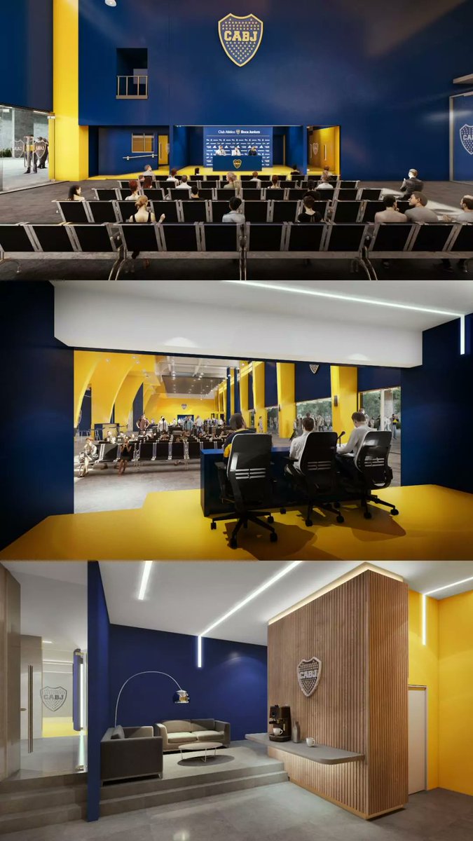 Renders de interiores para remodelaciones en el estadio de Boca Juniors.