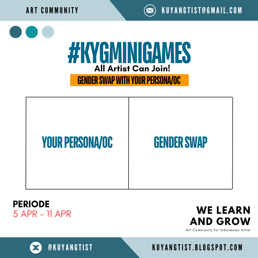 kuyangtist's tweet photo. ๐ ALL ARTIST CAN JOIN THIS MINI GAMES!
๐จ Gender Swap: With Your Persona/OC
๐จ PERIODE: 5 - 11 APRIL 2025
๐จ QRT The Result!
๐จ Template on Below!
๐ HAVE FUN! https://t.co/EMCNfgvuS8