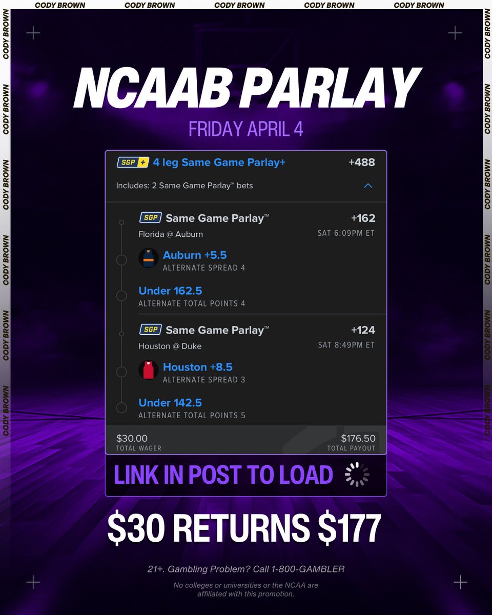 Cody Brown Bets tweet media
