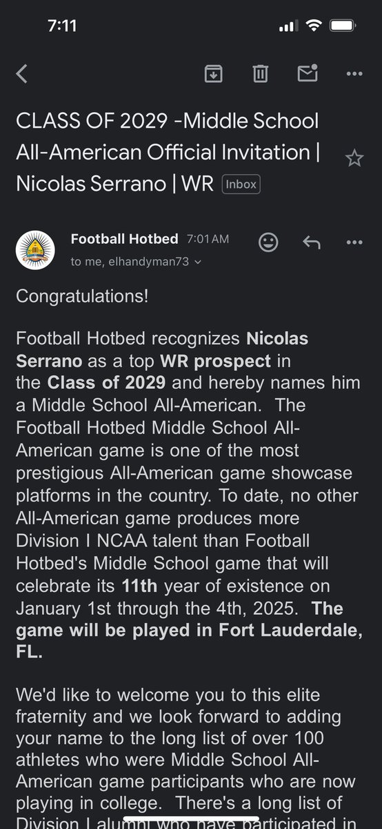 ns3rrano's tweet photo. Middle school All-American Invitation🙏 https://t.co/vjzGPKth5J