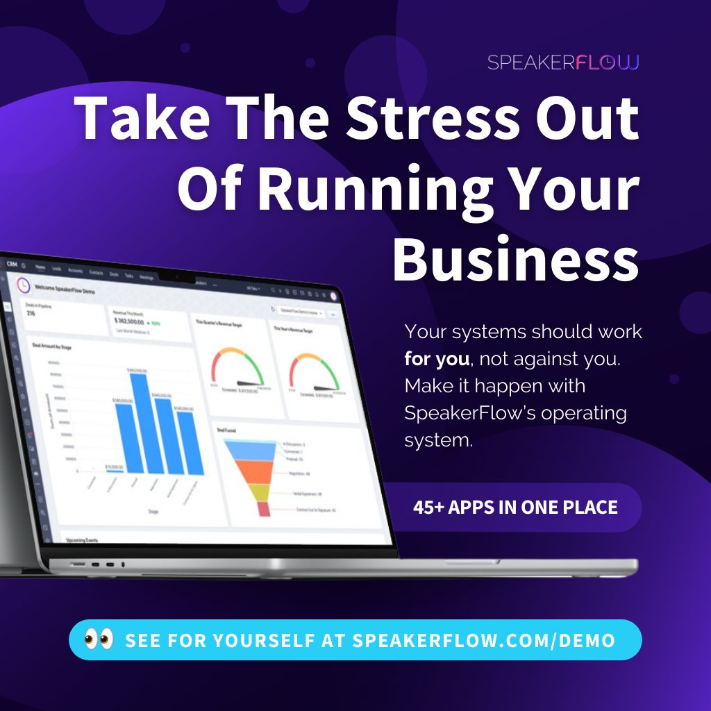 SpeakerFlow's tweet image. Our ecosystem is where complexity meets simplicity, enabling you to focus on what you do best: inspire, educate, and transform. 🎉

Book a demo today to learn more! 

speakerflow.com/system?utm_cam…

#professionalspeaker #speakerlife #thoughtleadership