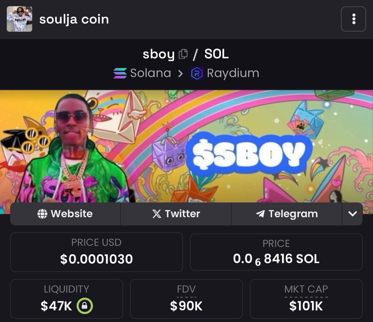 First rapper with a successful crypto coin $sboy