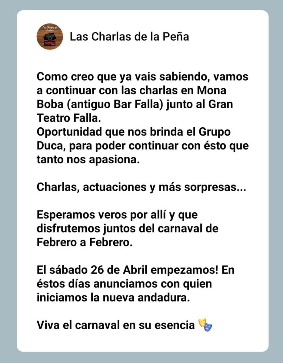 Las Charlas de la Peña (@nuestrapena) on Twitter photo 