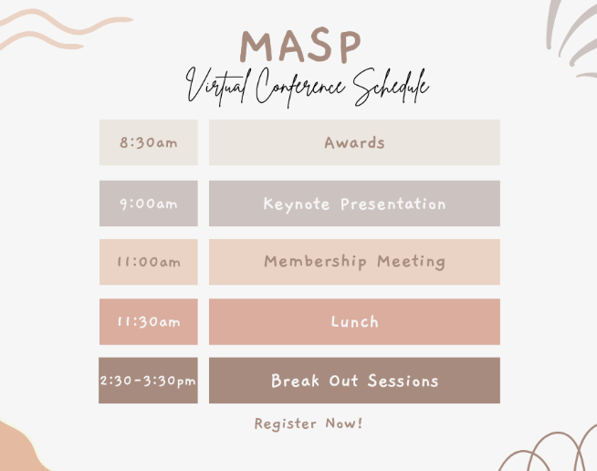 Have your registered for our virtual spring conference yet? Packed with a star keynote, breakout sessions, and awards recognizing school psychologists across the state, this is not one to miss on April 18th!  See you soon! maosp.wildapricot.org/event-6078740