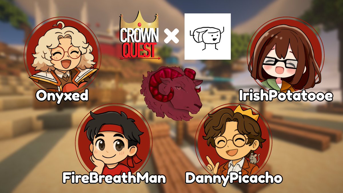 This team is on a quest to be the very best!

Announcing the Ruby Rams for Crown Quest x 10K-Nukei! Watch them on April 5th at 3:30 PM EST!!!
<a href="/onyxed_/">onyx :3</a> <a href="/FireBreathMan/">FireBreathMan 🔥</a> <a href="/Dannypicacho/">Danny 🇲🇽</a> <a href="/IrishPotatooe/">🇮🇪🥔</a>
