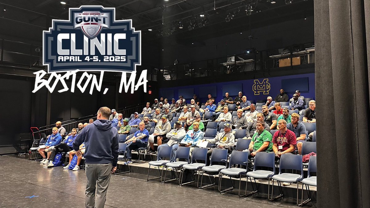 It’s year four and <a href="/fbcoachsimpson/">Coach Kenny Simpson</a> is still packing them in for the <a href="/Gun_TSystem/">Gun T</a> Coaches Clinic here at Malden Catholic.   Great 🏈talk blending Gun T RPO’s. #findaway