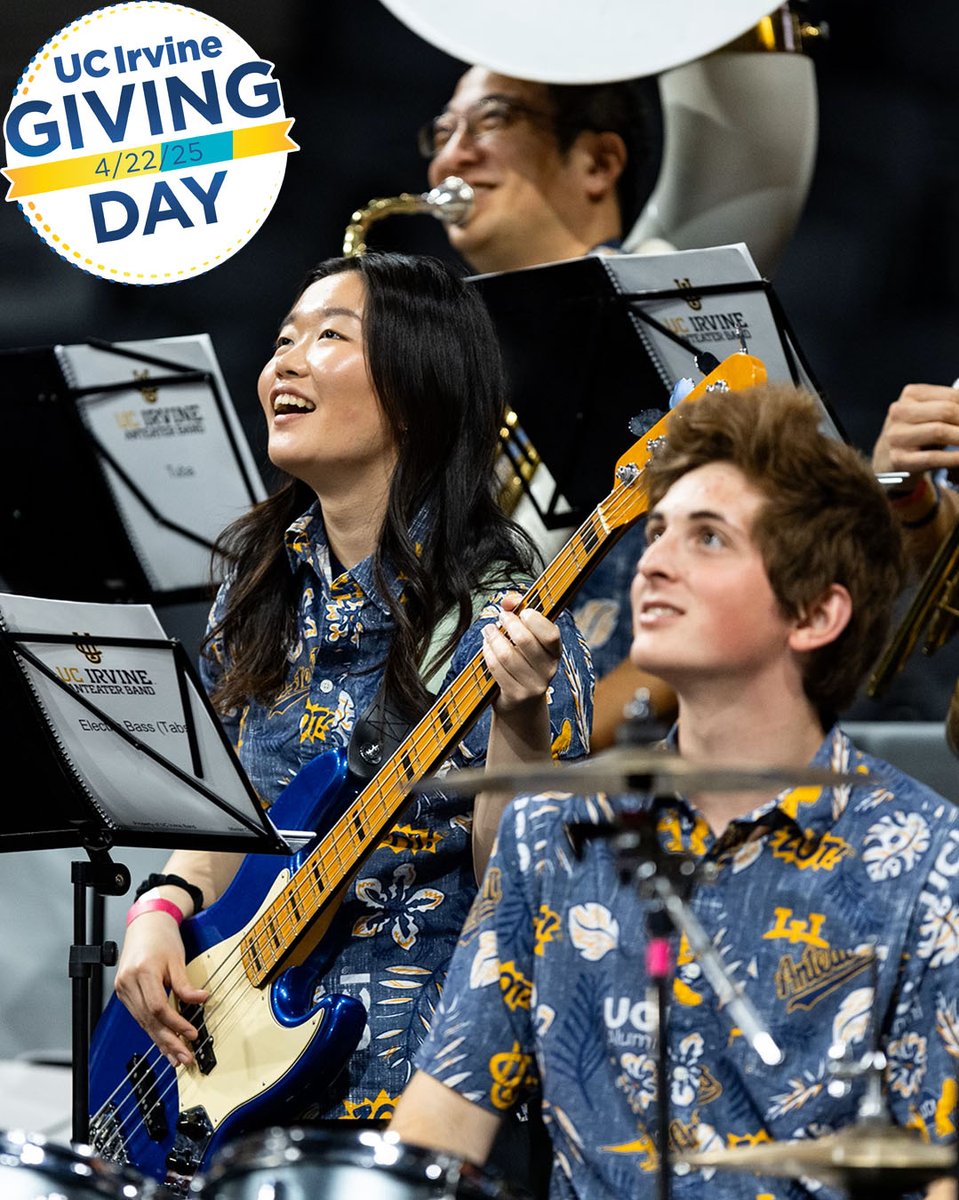 UCIband's tweet photo. We are less than 3 weeks away from UCI Giving Day! We hope that you will join us in supporting the UC Irvine Anteater Band. Your support matters! Please visit https://t.co/hg44hgo4Vs to make an early gift! #TogetherWeZot https://t.co/CrjmvpDsZn
