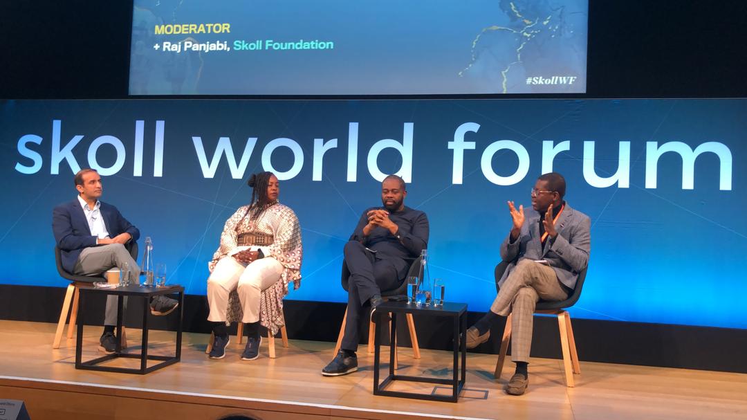 I had great fun with <a href="/AngelaGichaga/">Angela Gichaga</a>  and <a href="/k_ohiri/">Kelechi Ohiri</a> on a <a href="/SkollFoundation/">Skoll Foundation</a> <a href="/SkollWorldForum/">Skoll World Forum</a> panel today. The subject was about rethinking health financing in Africa. Much credit goes to <a href="/rajpanjabi/">Raj Panjabi M.D.</a> 's skillful moderation.

The conversation and audience interactions were much too