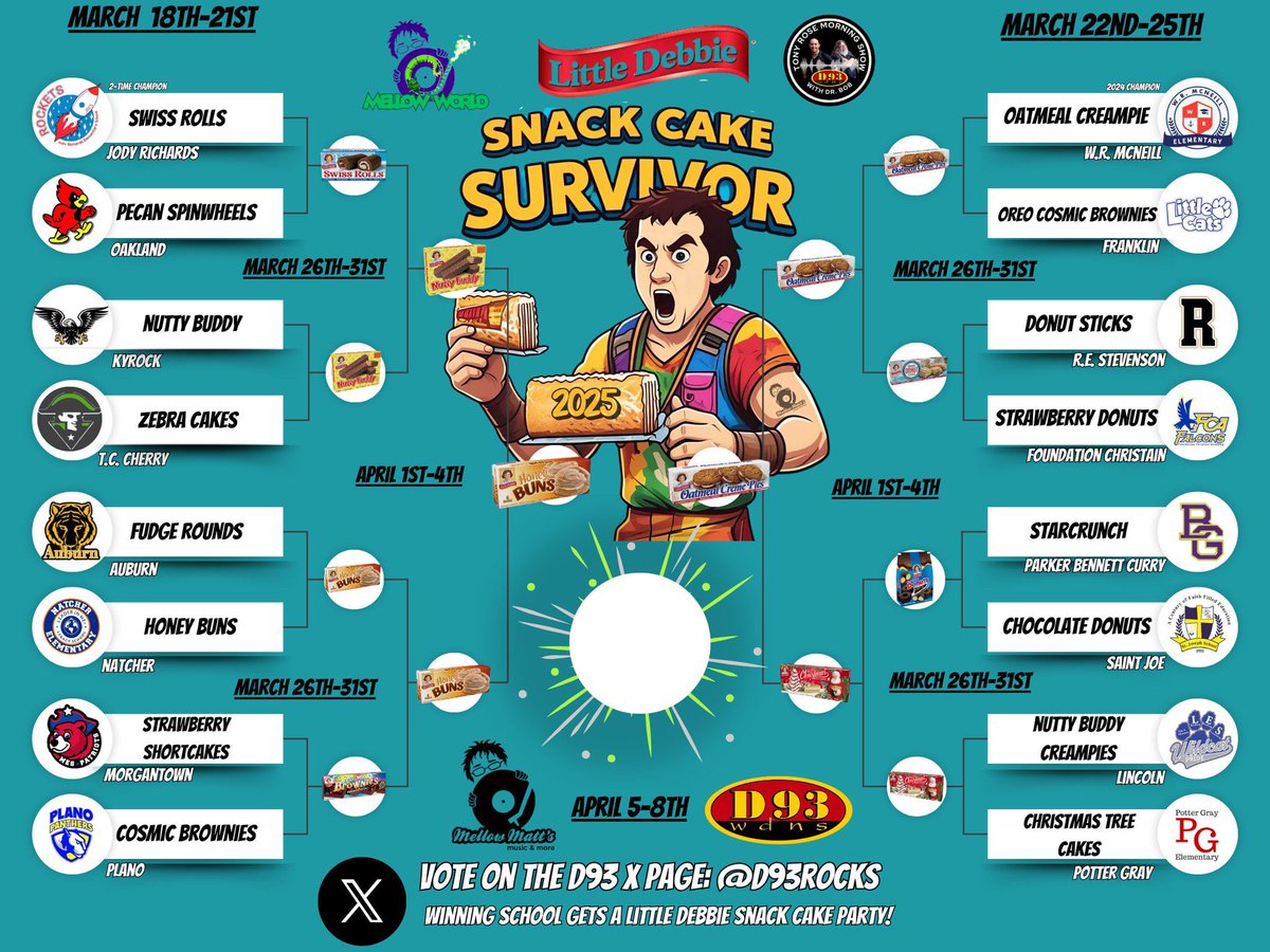 Purples, we need YOU! WRM needs your votes for A Snack Cake Survivor comeback. Please vote now at @D93ROCKS and spread the word! #GoPurples #VoteWRM