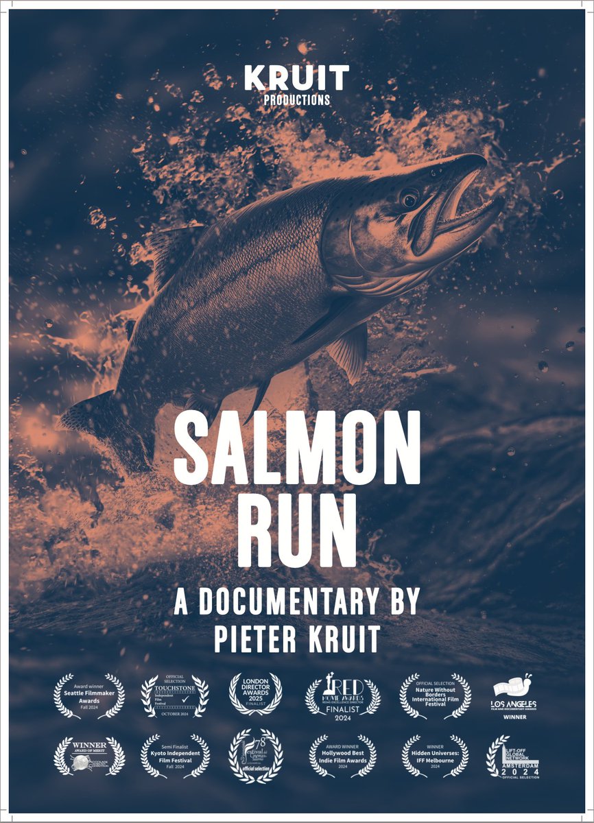 Salmon Run - West Coast premiere TOMORROW! 🐟 

Learn how destructive mining, dams, and overfishing threaten salmon populations - and see how innovation + sustainable practices can help restore abundance. 

Filmmaker Peter Kruit in attendance! 
🎟️Tickets
ioff2025.eventive.org/schedule/67bca…