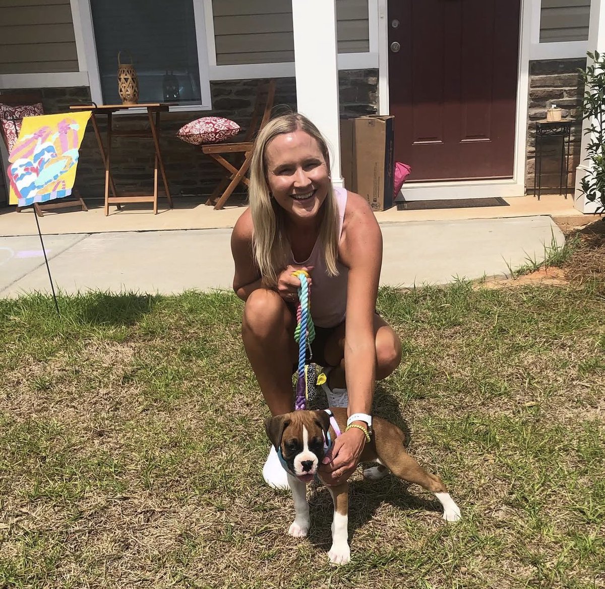 SavSamSunflower's tweet photo. Luna turns 4 tomorrow and I am NOT OK! #LunaTheBoxer ๐ https://t.co/g7alcZvi21