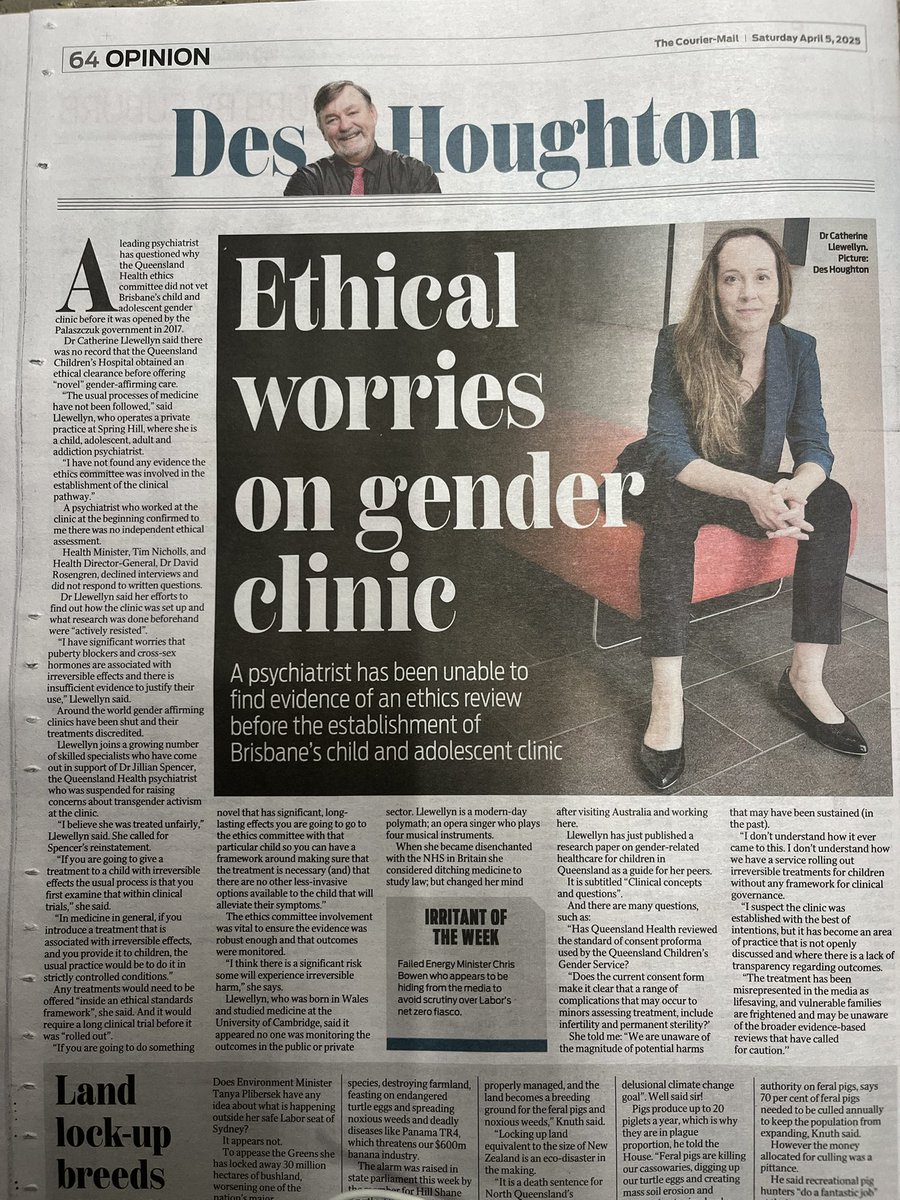 Jillian (@jilliantweeting) on Twitter photo Introducing Dr Catherine Llewellyn! A child and adolescent psychiatrist in private practice speaking up about the harm to children from gender interventions and the concerning lack of ethical oversight of the QLD clinic <a href="/TimNichollsMP/">Tim Nicholls MP</a> <a href="/JarrodBleijieMP/">Jarrod Bleijie</a> <a href="/Mark_Butler_MP/">Mark Butler MP</a> Introducing Dr Catherine Llewellyn! A child and adolescent psychiatrist in private practice speaking up about the harm to children from gender interventions and the concerning lack of ethical oversight of the QLD clinic <a href="/TimNichollsMP/">Tim Nicholls MP</a> <a href="/JarrodBleijieMP/">Jarrod Bleijie</a> <a href="/Mark_Butler_MP/">Mark Butler MP</a>