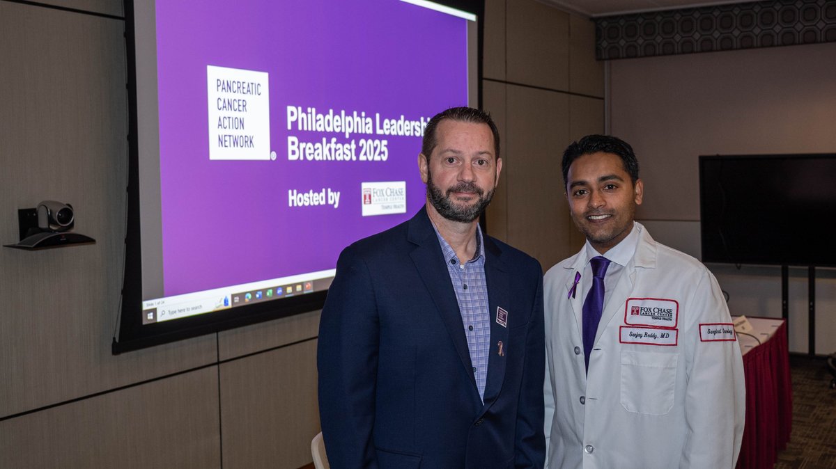 Fox Chase Cancer Center (@foxchasecancer) on Twitter photo Recently, Fox Chase Cancer Center hosted the <a href="/PanCAN/">PanCAN</a> PurpleStride Philadelphia 2025 Leadership Breakfast with the areaโs champions in pancreatic cancer research, all working together for a common goal: to rewrite the future of pancreatic cancer. <a href="/SanjaySReddy/">Sanjay S. Reddy</a> <a href="/ChrisCannMD/">Chris Cann, MD</a> Recently, Fox Chase Cancer Center hosted the <a href="/PanCAN/">PanCAN</a> PurpleStride Philadelphia 2025 Leadership Breakfast with the areaโs champions in pancreatic cancer research, all working together for a common goal: to rewrite the future of pancreatic cancer. <a href="/SanjaySReddy/">Sanjay S. Reddy</a> <a href="/ChrisCannMD/">Chris Cann, MD</a>