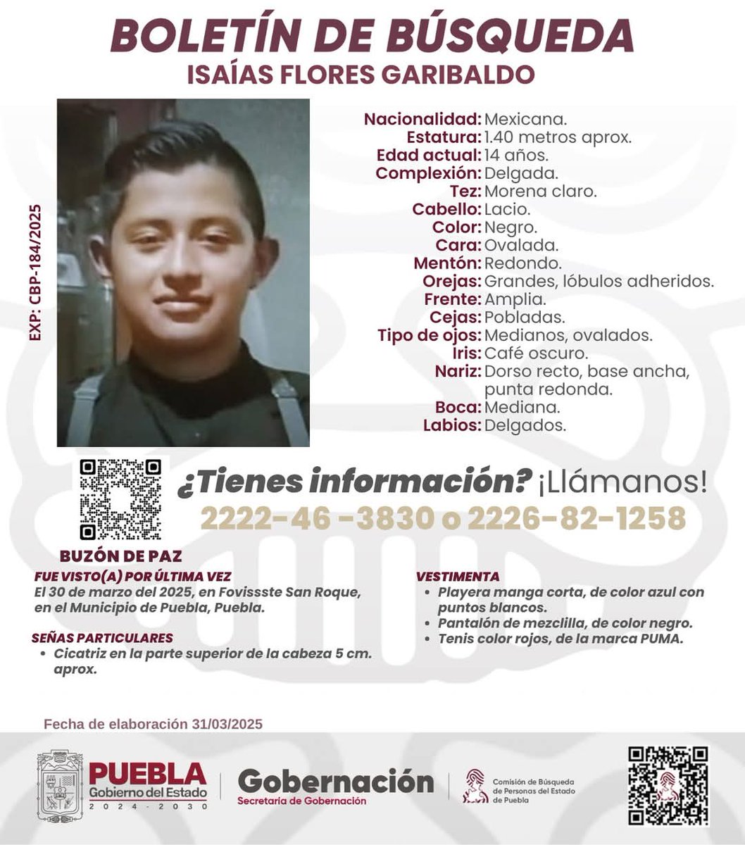 IreneSRK's tweet photo. @Pericos_Oficial Buen día solicitamos su amable ayuda para difundir la ficha de búsqueda del pequeño Isaías Flores quien se encuentra desaparecido en Puebla.
Gracias por su atención.
Gracias por compartir. 
Bendiciones. https://t.co/sBmb7lGiwZ