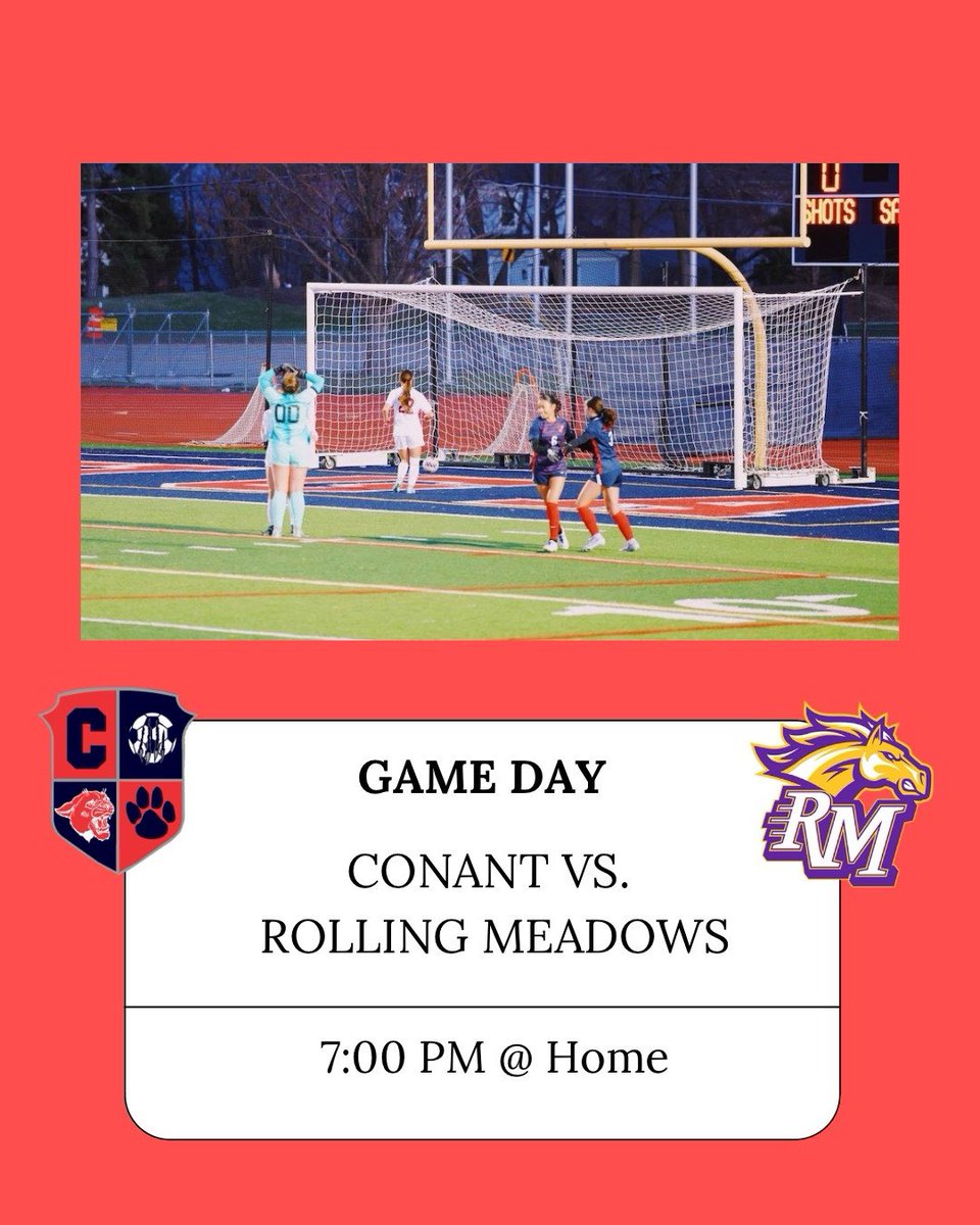 Home Games vs Rolling Meadows tonight. 🌧️☔️

Freshmen @ 5:00 (Away)
JV2 @ 5:00 (Away)
JV1 @ 5:00 ( Home - Stadium)
Varsity @ 7:00 (Home - Stadium)