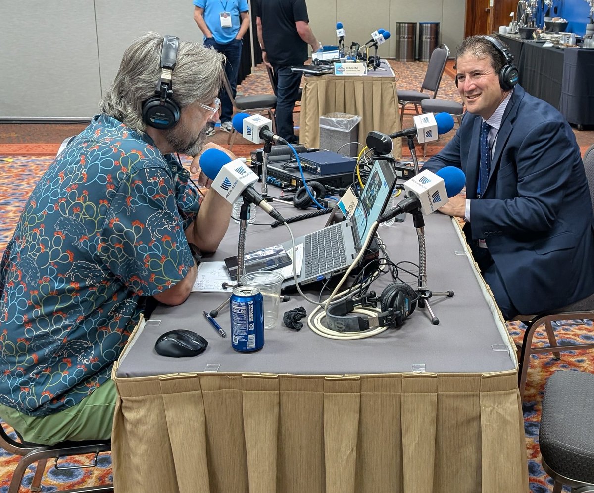 From Final 4 Radio Row: <a href="/westwood1sports/">Westwood One Sports</a> Courtside Reporter <a href="/TheAndyKatz/">Andy Katz</a> with <a href="/RobThompsonESPN/">Rob Thompson</a> of <a href="/SASportsStar/">San Antonio's Sports Star</a>