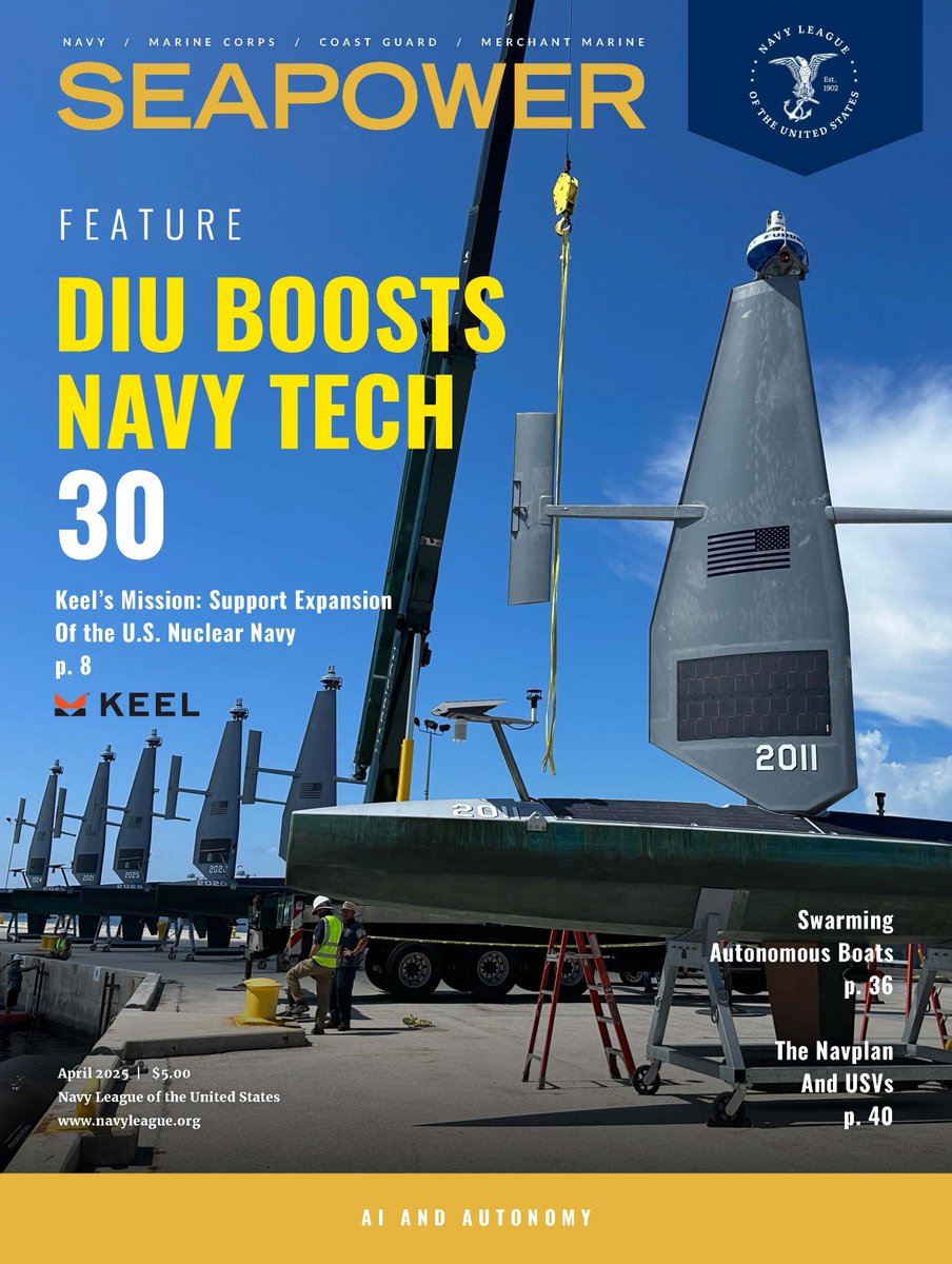 Saildrone (@saildrone) on Twitter photo Saildrone is excited to be on the cover of <a href="/SeapowerMag/">Seapower Magazine</a>'s April Issue!
Make sure to check out "Navy and Swarming" on page 36 to learn more about how USVs can be the untraditional solution to getting ahead of adversary adaptation.
flipsnack.com/navyleague/seaโฆ Saildrone is excited to be on the cover of <a href="/SeapowerMag/">Seapower Magazine</a>'s April Issue!
Make sure to check out "Navy and Swarming" on page 36 to learn more about how USVs can be the untraditional solution to getting ahead of adversary adaptation.
flipsnack.com/navyleague/seaโฆ