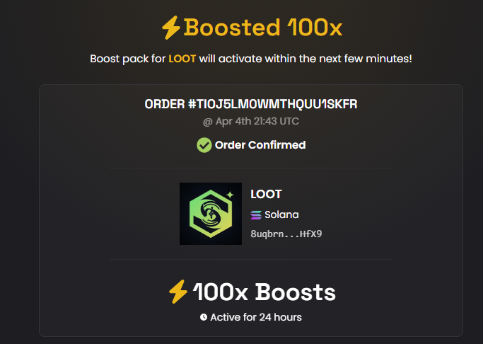 LuckyLootSol's tweet photo. ⚡️ 100 Token Boosts! https://t.co/8DjOHTZr6a