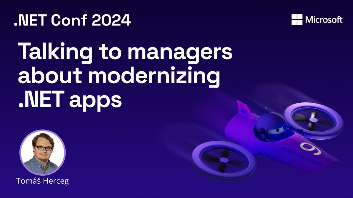 dotnet's tweet image. Most developers understand the benefits of migrating legacy apps to the new .NET and the risks of not doing so. In this #dotNETConf session replay, we get some valuable tips and arguments to use in the past to advocate the necessity of modernization. 🎥 msft.it/6015qYydl