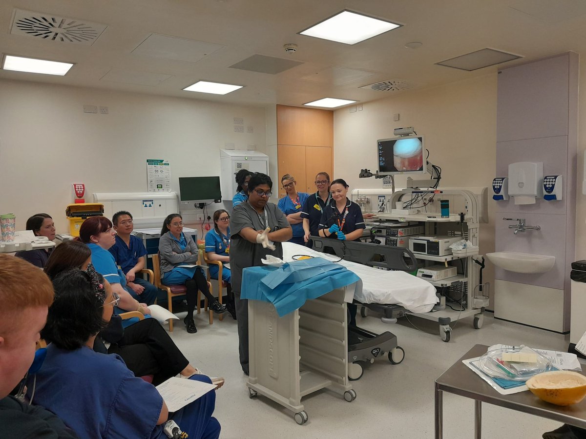UHNMEndoscopy's tweet photo. Great Training Day at County Endoscopy delivered by our Clinical Educators and Clinical Endoscopists. Topics included Polyps, NEWS, ENTs, PEG, &amp; Hands on Accessory training for Diagnostic and Therapeutic Procedures. https://t.co/m6X8FQwqhS