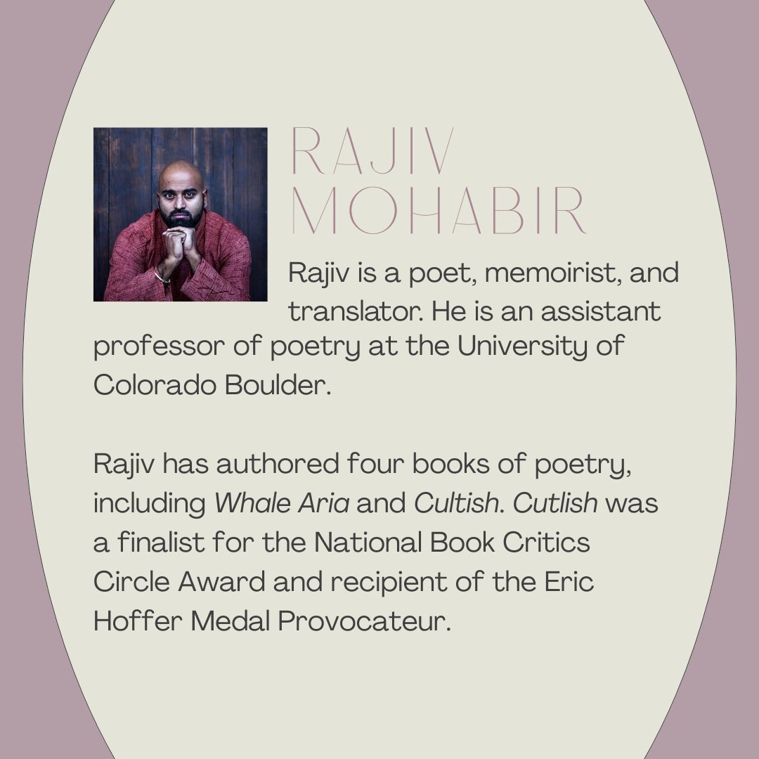 EnglishGannon's tweet photo. Learn more about author Rajiv Mohabir, who will be giving a reading of his work next Thursday at Writing Awards Night! https://t.co/KIkdUl6LTS